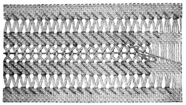 FIG. 68. SINGLE THREE-ROWED OPEN-WORK.