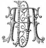 FIG. 206. MONOGRAM COMPOSED OF LETTERS A AND D DRAWN FROM THE ALPHABETS OF MONOGRAMS.