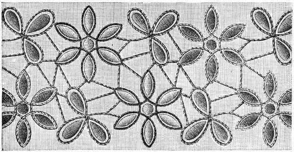 FIG. 219. INSERTION IN GOBELIN AND STEM STITCH.