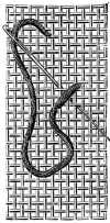 FIG. 301. TWO-SIDED ITALIAN STITCH. POSITION OF THE NEEDLE FOR THE 2ND AND 3RD STITCHES.