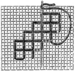 FIG. 311. TWO-SIDED LINE STITCH. BACKWARD ROW.