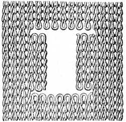 FIG. 370. DISENGAGING THE LOOPS FOR DARNING.