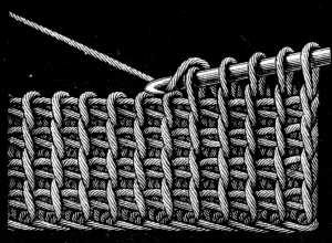 FIG. 444. PLAIN TUNISIAN CROCHET.