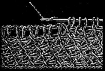 FIG. 446. SLANTING PLAITED TUNISIAN STITCH.