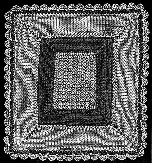 FIG. 476. PATTERN OF A COUNTERPANE IN TUNISIAN CROCHET.