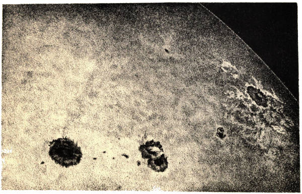 PLATE III. SPOTS AND FACULÆ ON THE SUN. (FROM A PHOTOGRAPH BY MR. WARREN DE LA RUE, 20TH SEPT., 1861.)