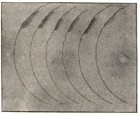 Fig. 53.—Elevations and Depressions on the "Terminator" of Mars (August 24th, 1894)