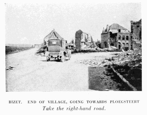 BIZET. END OF VILLAGE, GOING TOWARDS PLOEGSTEERT Take the right-hand road.