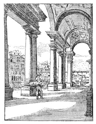 LOOKING THROUGH VASARI'S LOGGIA, UFFIZI