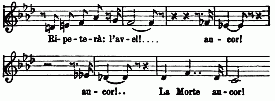 Musical notation: Ri-pe-te-rà: l'av-el!....an-cor!  au-cor!..La Morte n-cor!