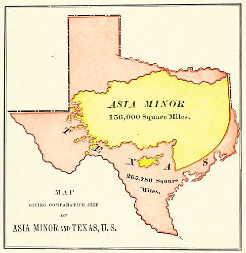 mapMAP GIVING COMPARATIVE SIZE OF ASIA MINOR AND TEXAS, U. S.MAP GIVING COMPARATIVE SIZE OF ASIA MINOR AND TEXAS, U. S.