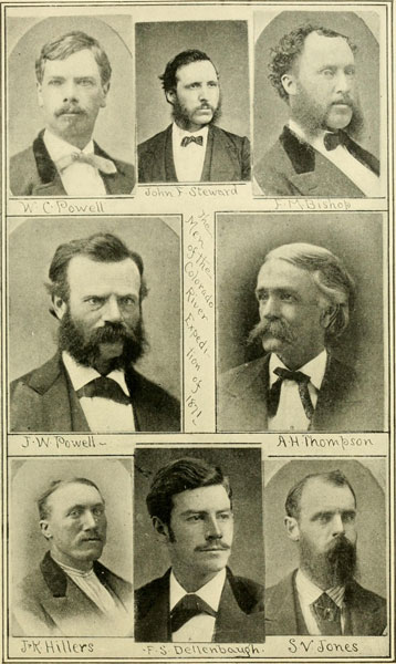 Portraits of All but Two Members of the Boat Party of the U.S. Colorado River Expedition of 1871.