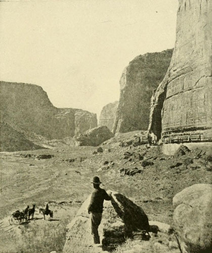 Looking down the Canyon de Chelly, a Tributary of the San Juan and Containing many Cliff Houses.