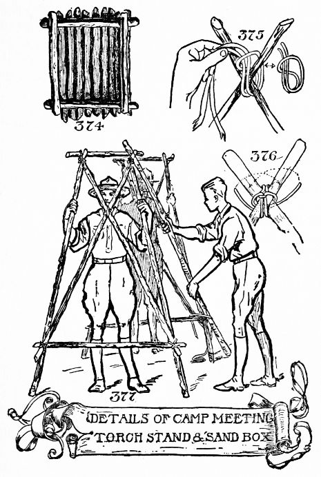 Figs 374-377 DETAILS OF CAMP MEETING TORCH STAND & SAND BOX