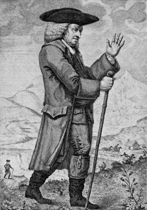 DR. JOHNSON IN TRAVELING DRESS, AS DESCRIBED IN BOSWELL’S TOUR  Engraved by Trotter